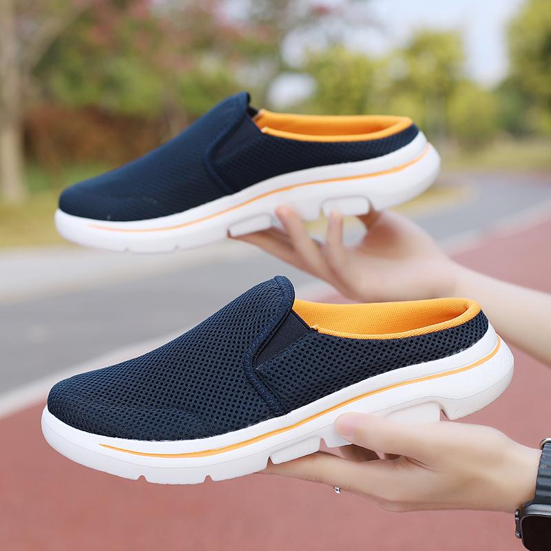 Fashion Summer Men Half Shoes Slippers Slip On Shoes Women Mesh Breathable Soft Comfortable Loafers Big Size 47 48 Zapatillas Hombre