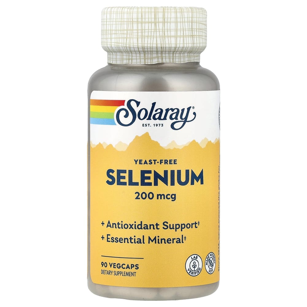 Solaray Selenium 200mcg Veggie Capsules, 90 Count