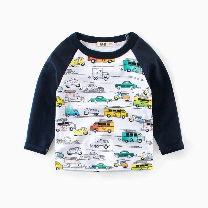 27Kids Autumn Foreign Trade Long-Sleeved Car Full Print Children's Clothing