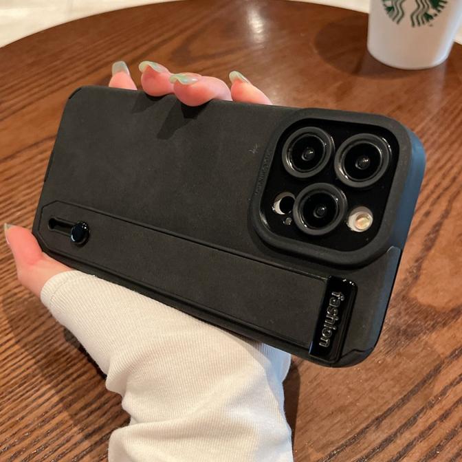 

Роскошный замшевый меховой кожаный ремешок держатель мягкий чехол для телефона iPhone 16 15 11 12 13 14 Pro Max 16 Plus противоударный бампер чехол For iPhone 16 Pro