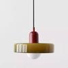 Used Retro Green Glass Pendant Light - Modern Bauhaus Style for Bedside or Restaurant