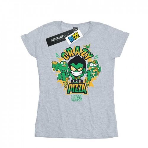 DC Comics Womens/Ladies Teen Titans Go Crazy For Pizza Cotton T-Shirt