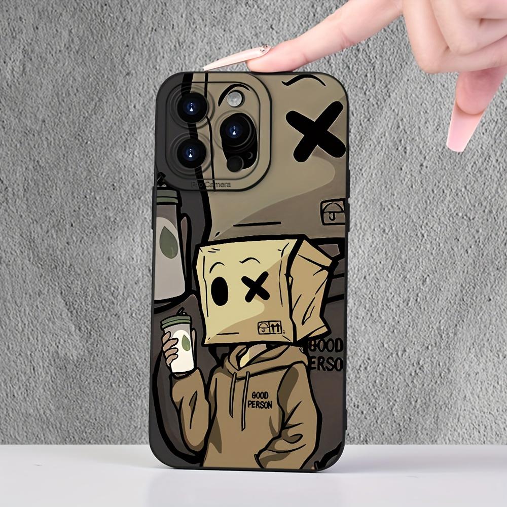 Box shaped trendy pattern phone case suitable for iPhone 17 16 15 14 13 12 11 Pro/Max/Plus anti drop and shockproof