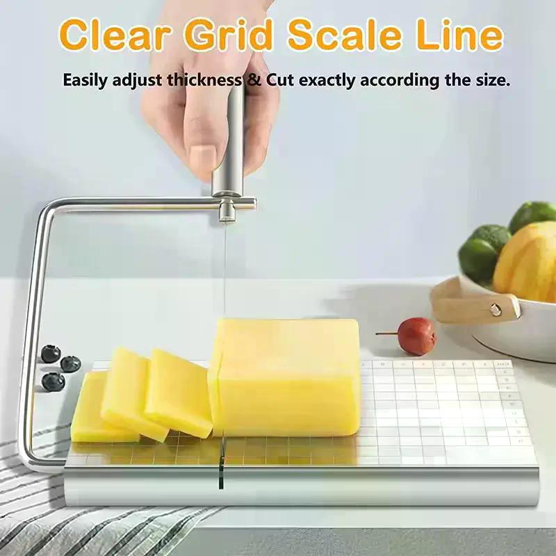 1Pc Cheese Slicer, Stainless Steel Cheese Cutter With Measurements, Heavy Duty Butter Cutter, Baking Tools, Kitchen Gadgets