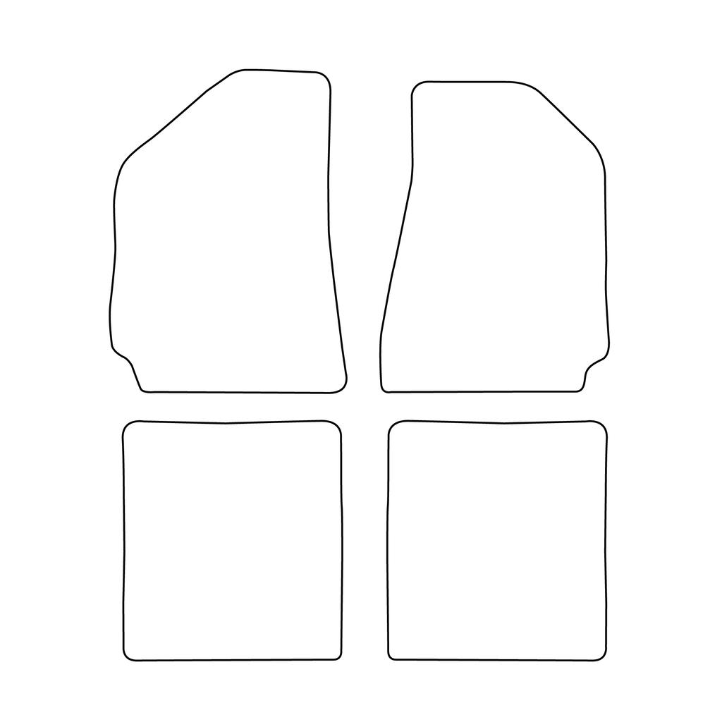 [Blm]Dw004 Black - Set Of Velvet Floor Mats To Fit Daewoo Polonez Caro - Black Trim