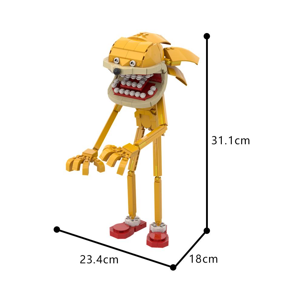 MOC Animated Character Sonices Model Building Blocks Horror Sinful Hedgehog Action Figure Assembling Bricks Toy Halloween Gift