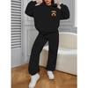 Polyester Athletic Tracksuit  Sweatshirt and Relaxed Knit Pants