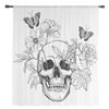 Skull Flower Butterfly Leaf Modern Tulle Curtains For Living Room Bedroom Home Kitchen Window Sheer Curtains