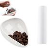 Coffee Bean Cup and Spray Bottle Set, Ceramic Bean Measuring Cup, Ceramic Measuring Tray, Coffee Grounds Receiving Container (White)