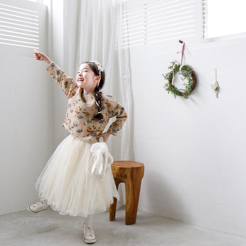 Girls Mesh Tutu Skirts Summer Kid White Lining Long Skirts Solid Fluffy Tulle Princess Ball Gown
