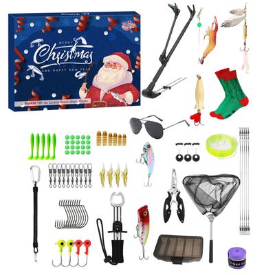 Merry Christmas Advent Calendar Fishing Christmas Countdown, Fishing Tackle Advent Calendar For Fish Adult Men Teen Boys 24-Day Countdown 24pcs