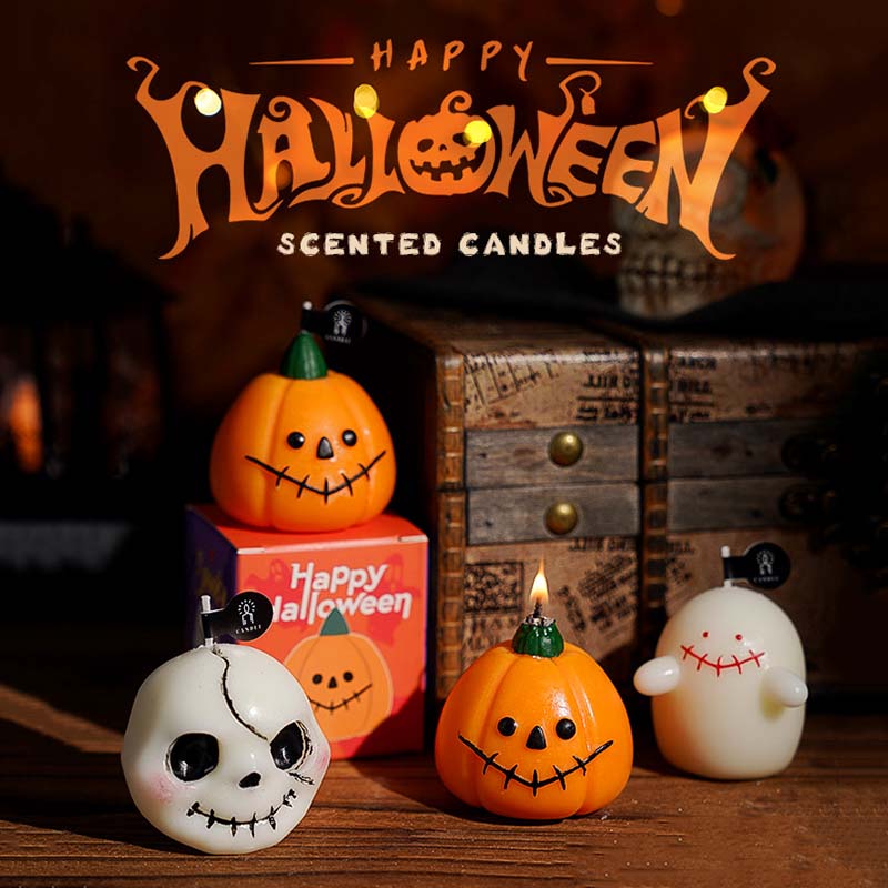 Halloween Aesthetic Decorative Candles Pumpkin Ghost Skull Shape Scented Candle for Party Decor Trick or Treat Gifts