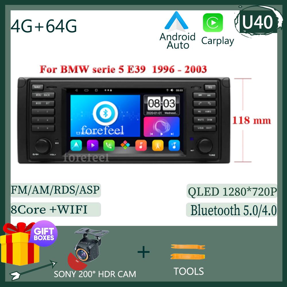For BMW X5 E53 E39 Car Touch QLED Screen Android Radio Carplay Multimedia Navigation High-performance WIFI Bluetooth DVD