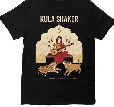KULA SHAKER Kapela Milovník hudby Těžká bavlna Černé Tričko Všechny velikosti