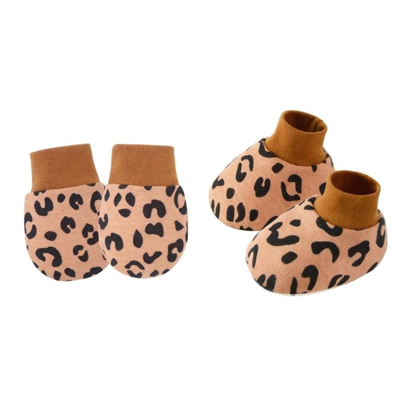 Set of 1 Infant Cotton Mittens Anti Scratch Hand Cover Soft Breathable Warm Gloves & Socks for 0-6M Boys Girls