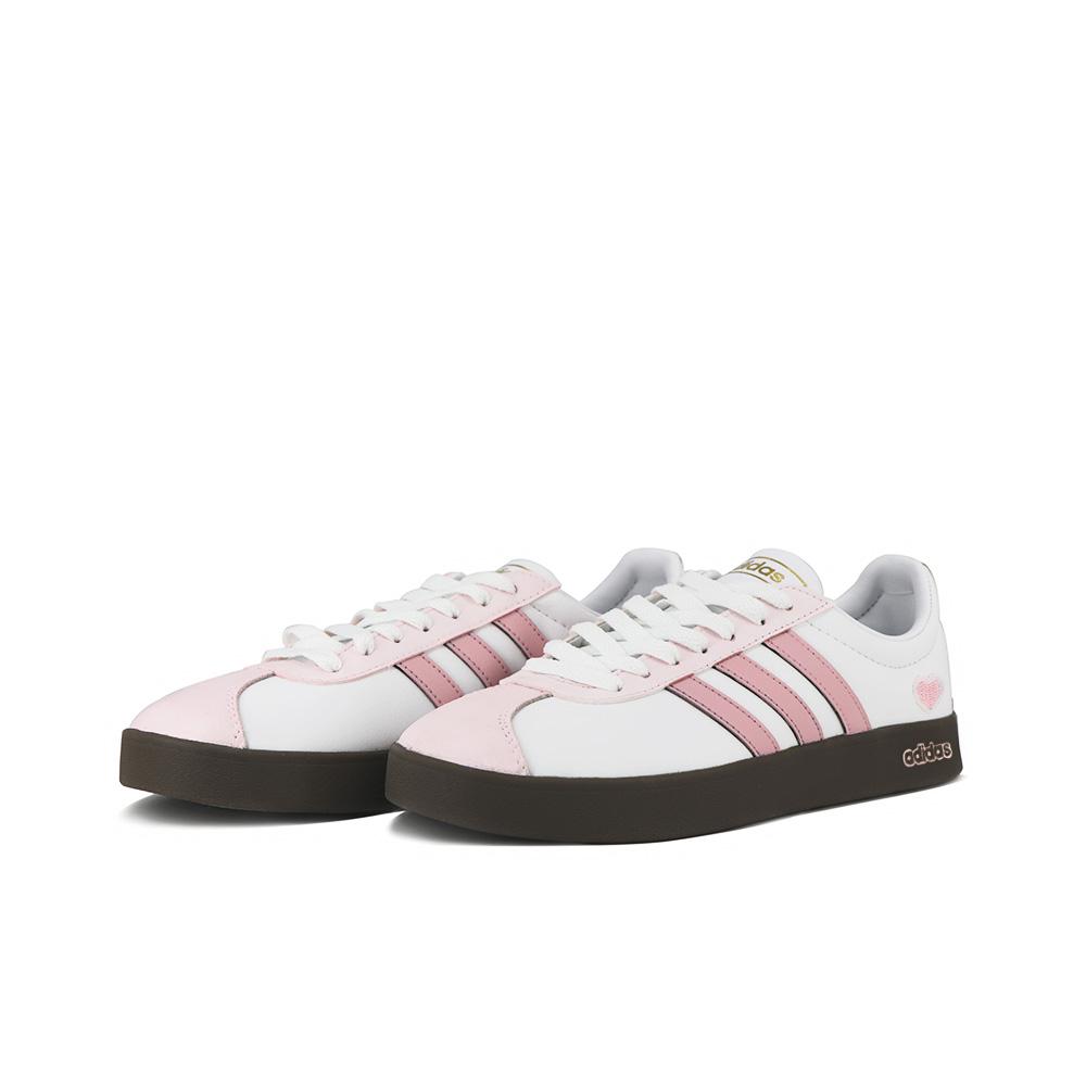 adidas Neo Vl Court Song Of Love, Amber Leather Low Top Skateboard Shoes Unisex Pink White ID6015(Team189-)