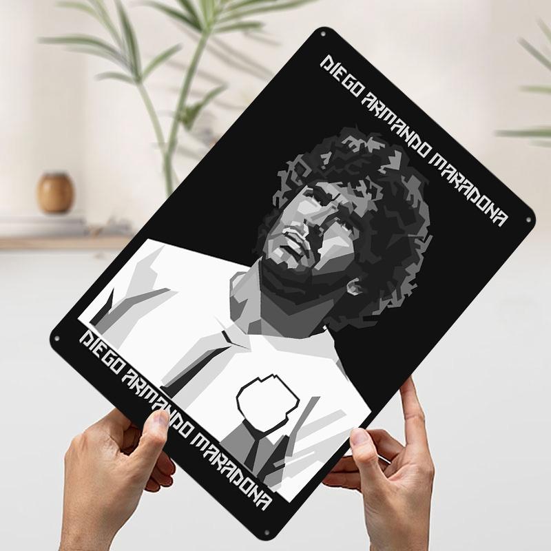 

Maradona Playing Football Metal Poster Customized Wall Art Retro Vintage Tinplate Signs for Man Cave Coffee Bar Accessories Home 7.9x11.8In(20x30cm)