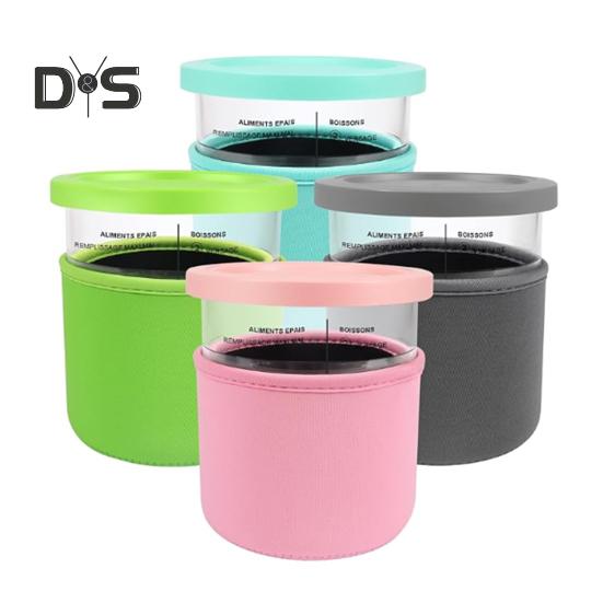 

4 шт. чехлы для стаканчиков для мороженого для Ninja NC501 Pints многоразовые неопреновые чехлы предотвращают конденсацию нескользящие чехлы для стаканчиков 16/24 унции аксессуары для мороженого S