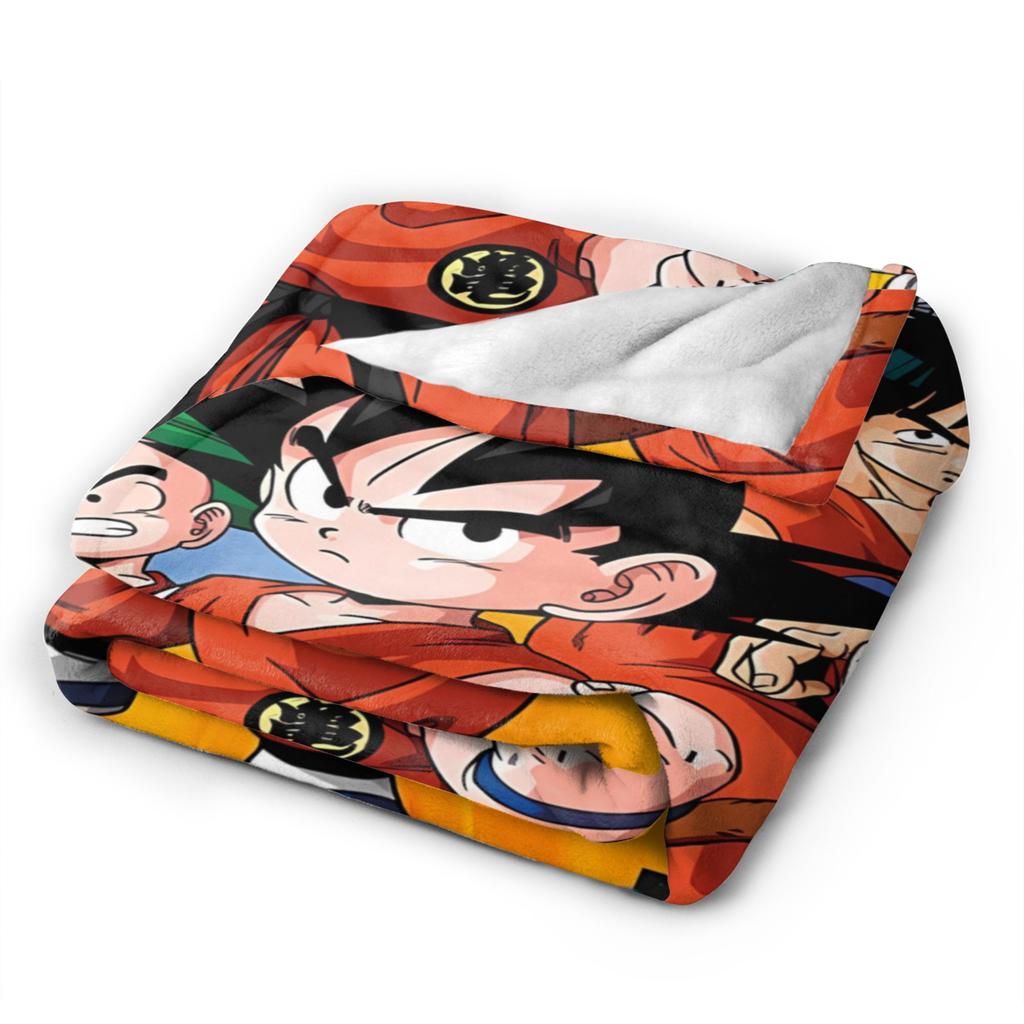 Black White Goku Dragon Ball Flannel Blanket Soft Durable Bedding Throws For Couch Bed Picnic Bedspread Sofa Bed Cover