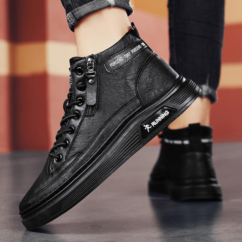 Ny mote Høst Og Vinter Høytopp for menn Martin Boots Studenter Mann Gutter Trending Soft Sole Arbeidssko Arbeidsbeskyttelse Martin Sneakers