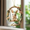 2D Easter Sweet Bunny Acrylic Keychain Backpack Pendant
