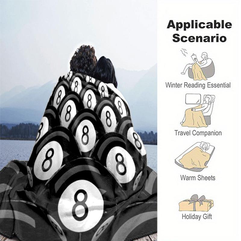 Billiards Plush Blanket Soft Comfortable All Seasons Perfect Sofa Office Nap Travel Birthday Gift Christmas Present