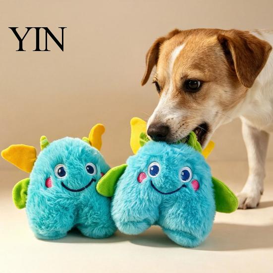 Safe Sounding Toys for Pets Plush Dog Chew Toy, Interactive Squeaky Stuffed Animal, Cute Cartoon Tear Resistant Plushies Animal Design, Puppy Teething