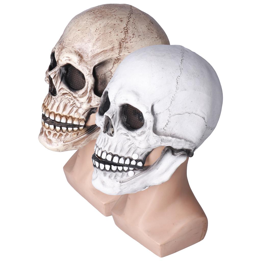 Cadılar Bayramı Kafatası Kaskı Lateks Hareketli Çene Tam Kafatası Kaskı Tatil Partisi Dekorasyonu Cosplay Cos