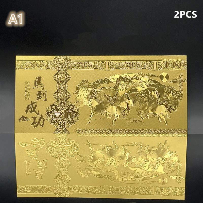 2026 Horse Year Imitation Gold Foil Banknote Win Instant Success Commemorative Banknote Gold Money  Year Gift Decoration