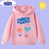 2026 New Peppa Pig children's hooded sweatshirt with cartoon print, boys' sports shirt, girls' casual top, children's clothing