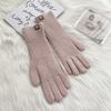 Warm Knitted Acrylic Fingerless Gloves Women Winter Touchscreen Compatible Solid Color Korean Style