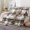 Southwestern Navajo Pattern Flannel Blanket, Tribal Geometric Art Throw, Soft Cozy For Western Style Home Decor Couch Gift