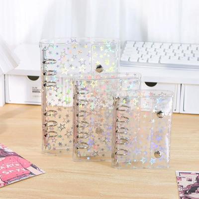 1PC PVC Travel Ledger Seal Punch Card Notebook Transparent Loose-Leaf Pvc Shell Ledger  Loose-leaf Notebook