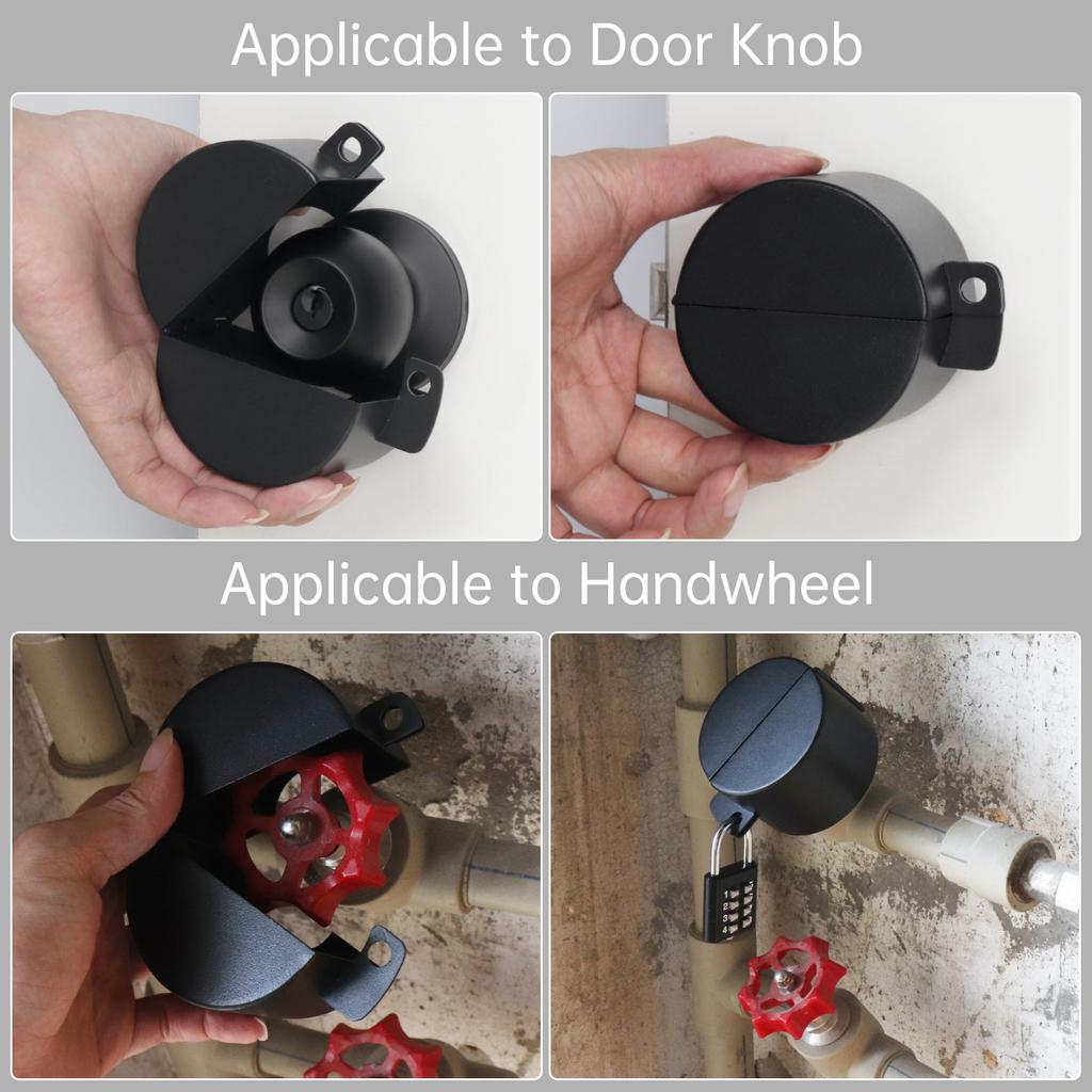 304 Stainless Steel Lockout Cover for Doorknobs/Handles/Faucets/Valves, 30 Mm Center Hole W/ Combination Lock, Prevents Turning & Blocks Keyhole