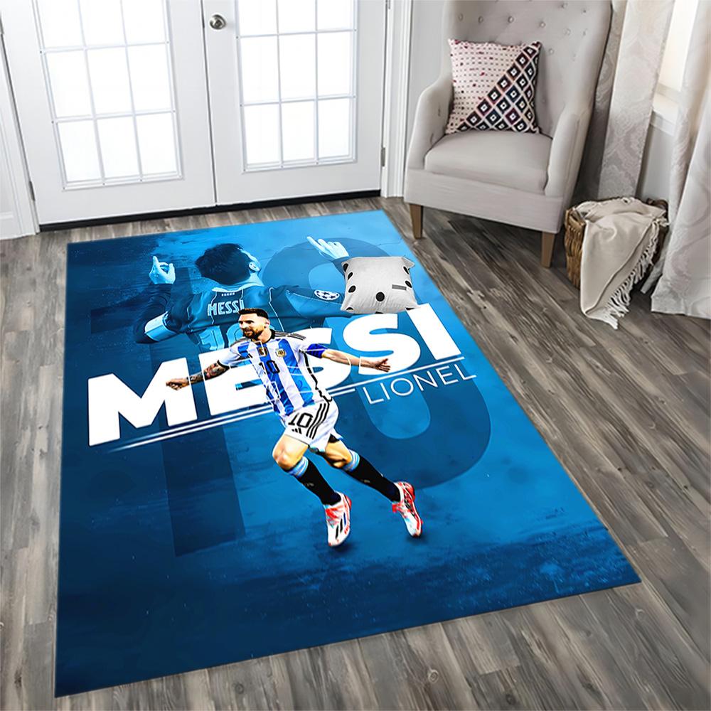 Argentina Messi Celebration rug for living rooms, bedrooms, home décor, and as gifts.