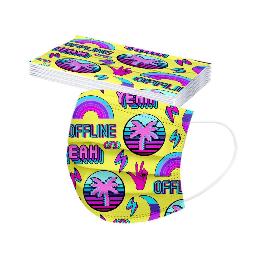 50pcs Kids Outdoor Cartoon Mask Droplet And Fog Prevention Transparent Face