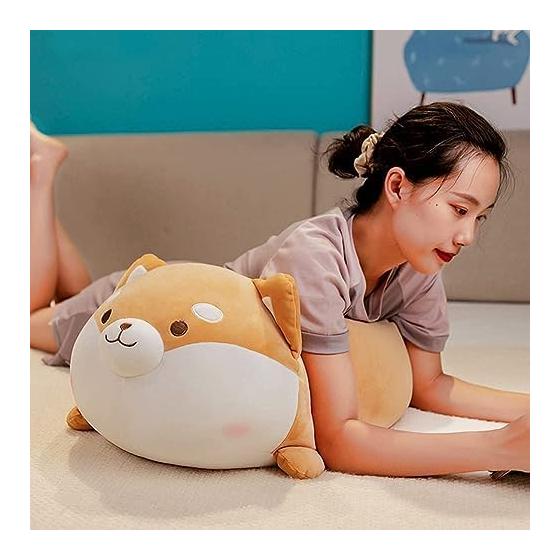 Homehalo Shiba Inu Plush Toy, Large, Super Cute Dog Body Pillow, Super Chewy Plush Toy, Round Dog Cushion, Soft Sleeping Pillow, Comfortable Body