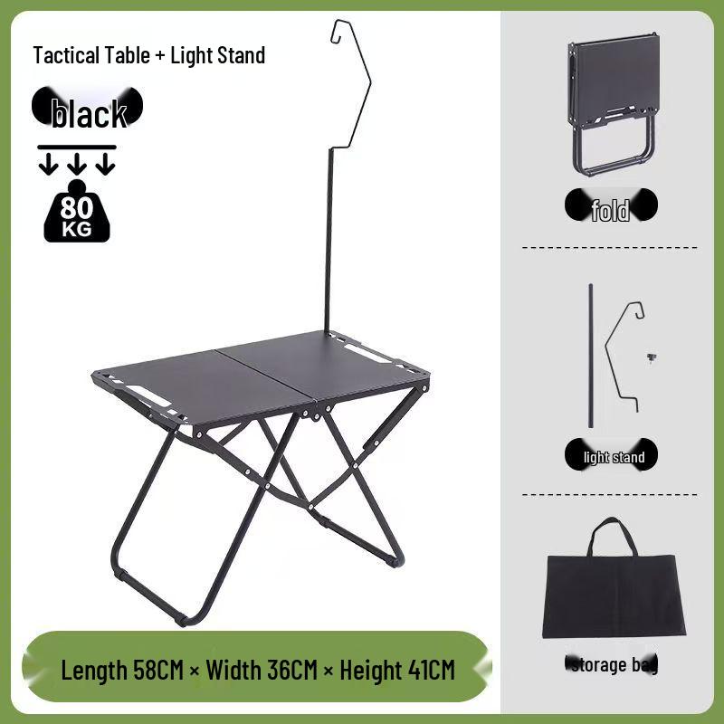 Portable Outdoor Folding Table & Multi-functional Camping Chair Set with Storage
