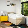 Maison Exclusive - Slatted Bed Base with Cream Mattress 90x200 Cm Fabric