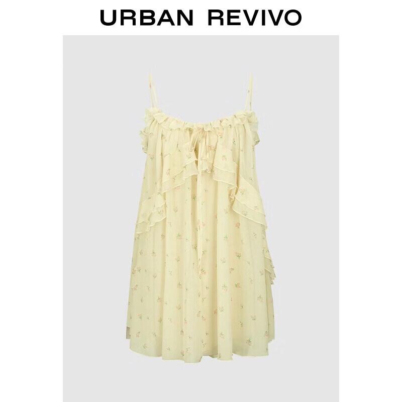 UR2026 Women s Pastel Floral Strappy Mini Dress XS