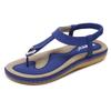 Stilvolle Socofy Damen Elastische Zehensteg-Flachsandalen für den Strand mit Hochwertigem Silikon