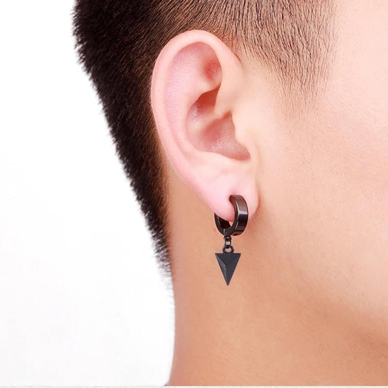 1 Pair 50 Different Types Shape Unisex Black Color Stainless Steel Piercing Earring For Women Men Punk Gothic Barbell Earring