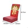 Christmas Chair Back Covers Dining Protector Elastic Cover for Kitchen