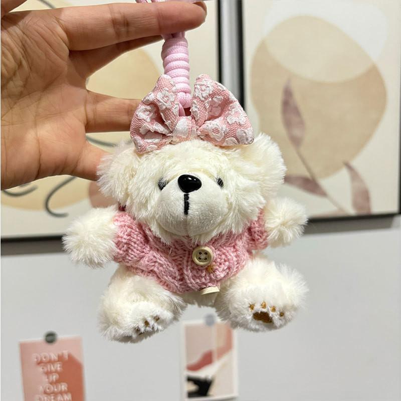 Plush Bear Lovely Keychain Character Doll In Soft Fabric Ideal For Gifting Collectibles And