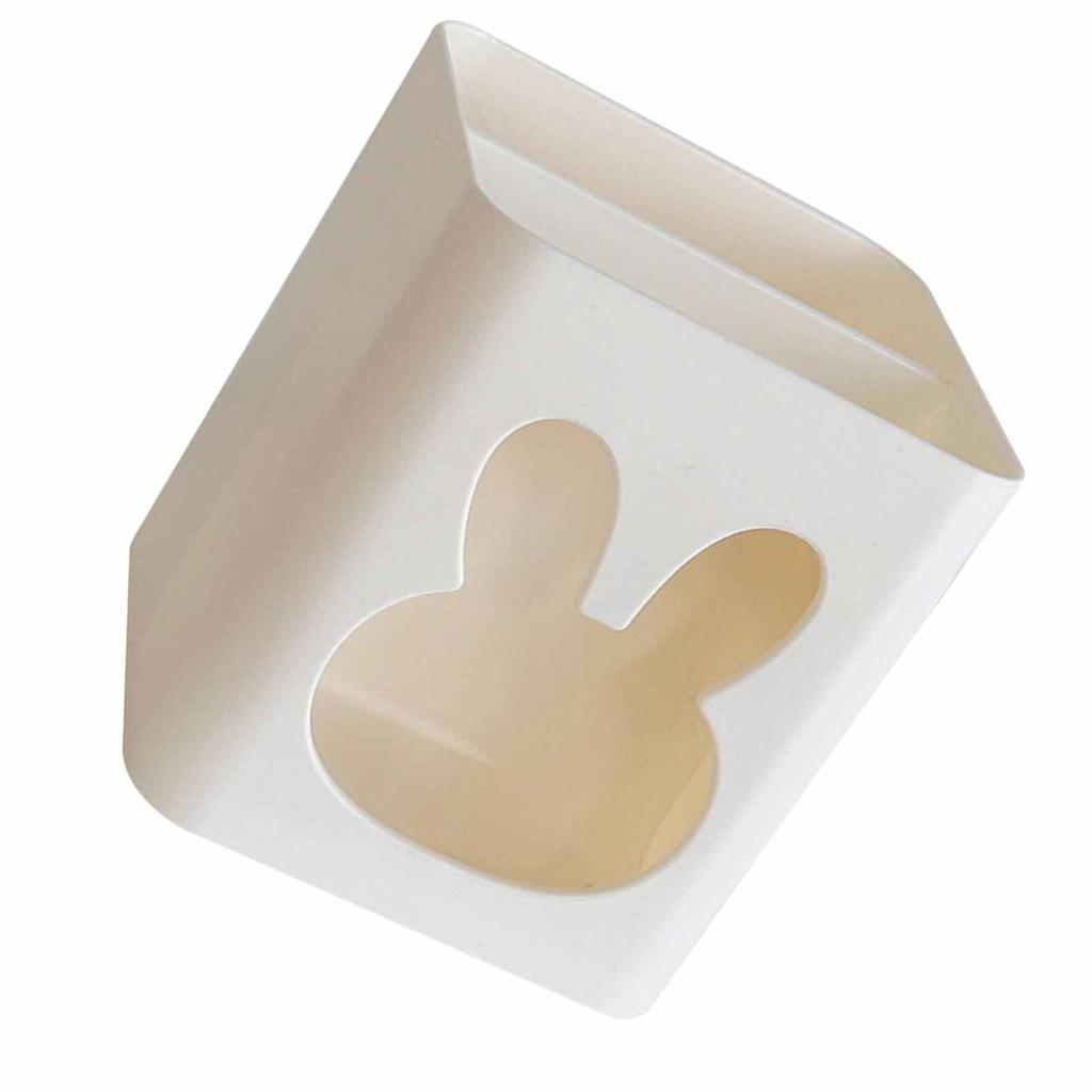 Brush Holder Organizer Makeup Pen Desktop Storage Container White Small Rabbit Square