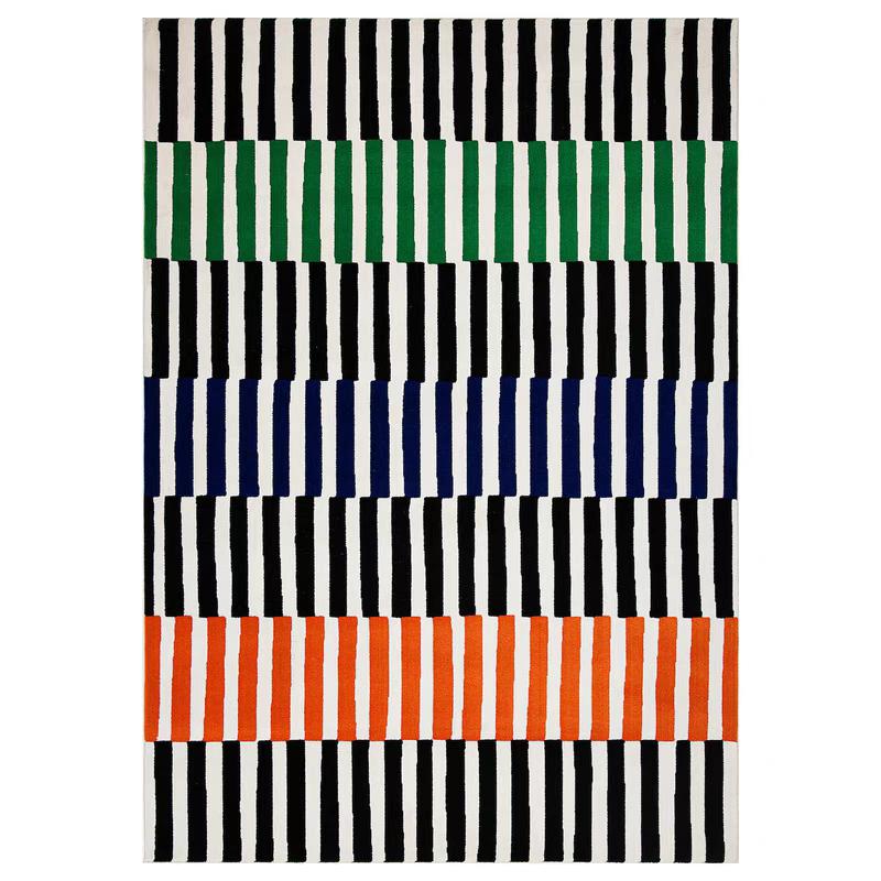 Simple Black Stripe Living Room Decoration Carpet Ins Nordic Bedroom Bedside Plush Non-slip Mat Luxury Study Cloakroom Soft Rug