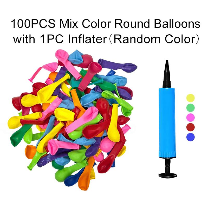 

100PCS Balloons with Random Color Inflater Spiral Long Macarons Heart Shape Latex Balloon Wedding Birthday Party Decorations ZYF