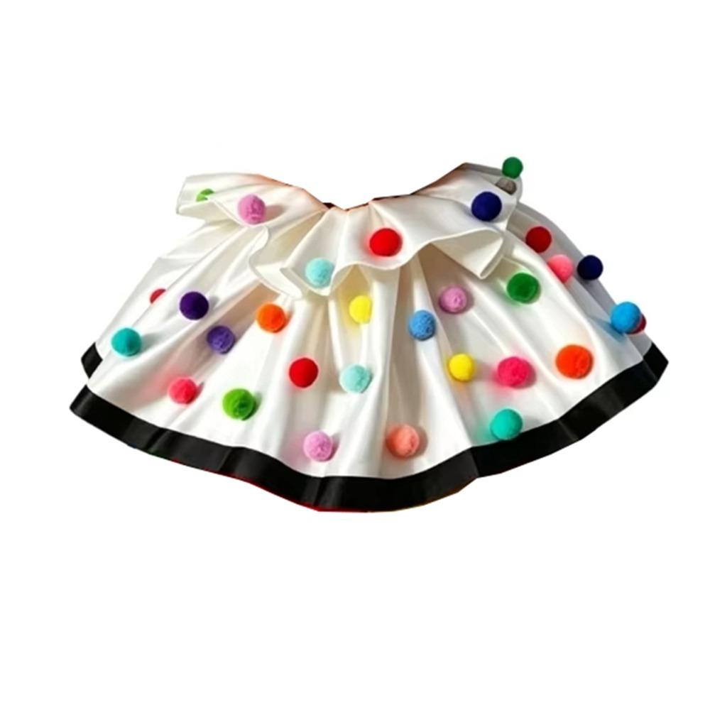 Satin Ruffled Collar Clown Collar Colorful Ball Costume Neckpiece Cosplay Neckwear Festival белый