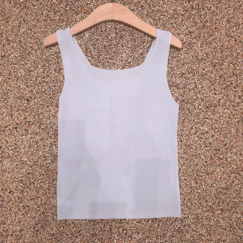 Shop   Women Square Neck Sleeveless Basic Knit Top 21ds Wkn 5242