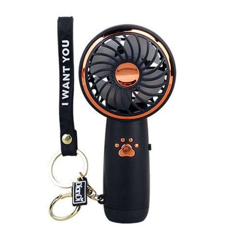 Mini Portable Fan USB Rechargeable Hand Fan With LED Light Summer Gift Drop Shipping